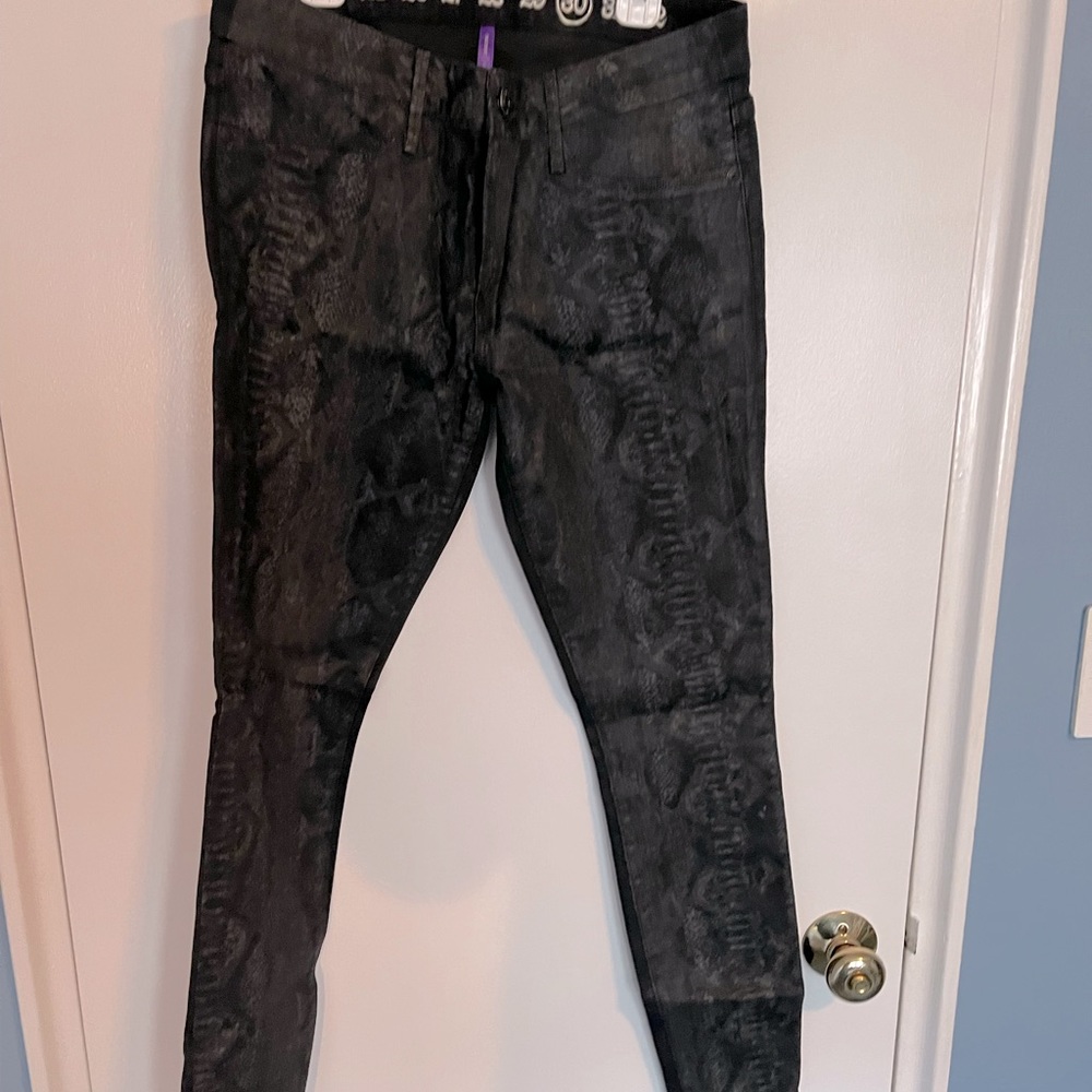 Earnest Sewn Audrey Coated Legging/Jegging Snakeskin print 30